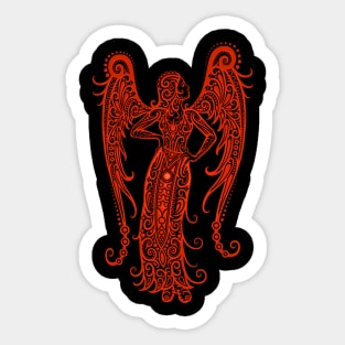 Red Virgo Zodiac Sign Sticker